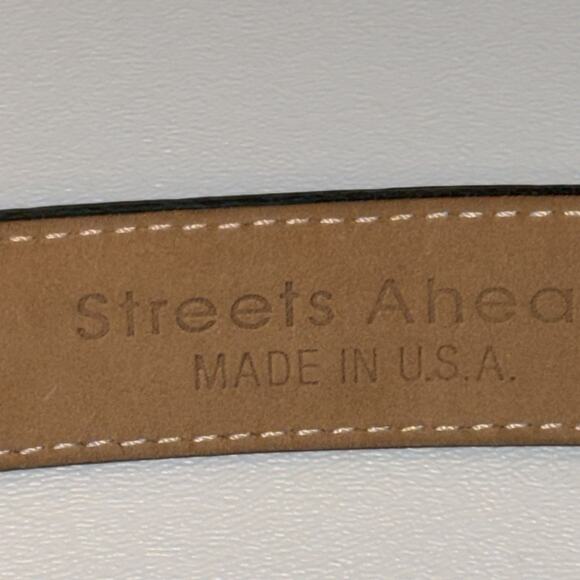 Streets Ahead Modern Western Gator Black Leather Belt Silver Buckle Large 36130